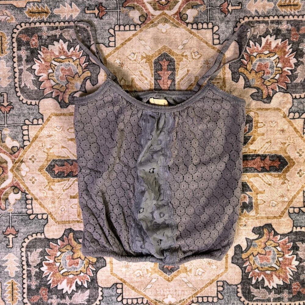 Y2K Hollister tank top babydoll Cami coquette lace eyelet girly size small 2000s